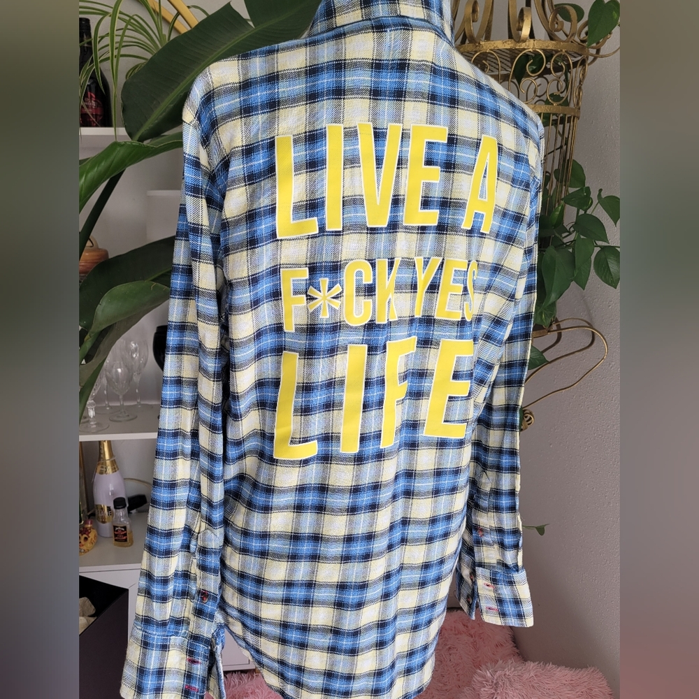 Attic Salt Long Sleeve Plaid with great details-the back is EVERYTHING